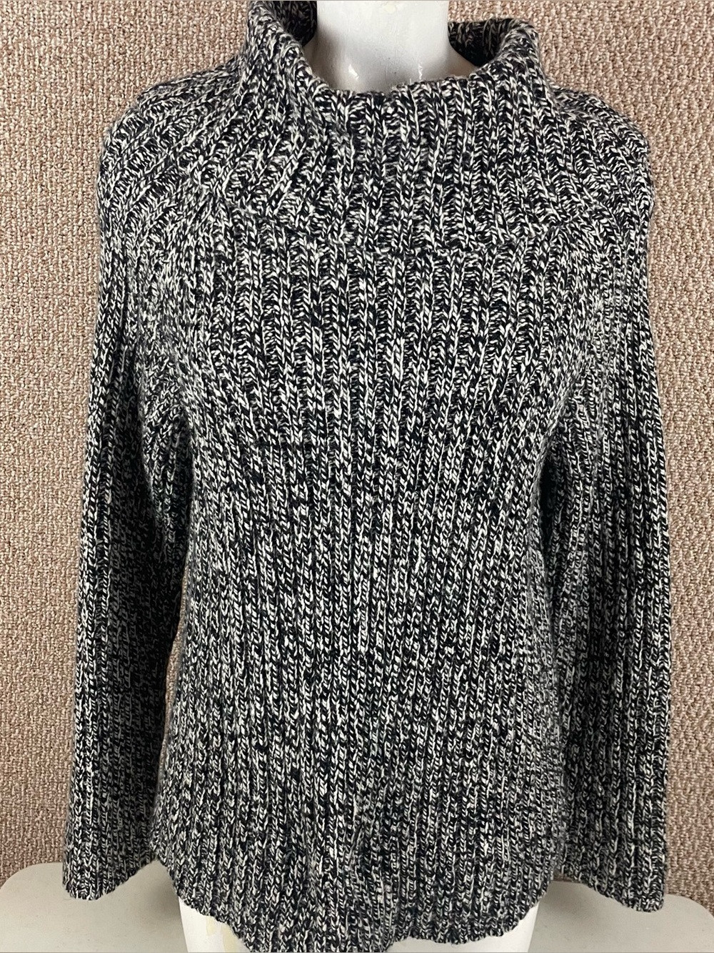 Vintage Ralph Lauren Lambs Wool Sweater Women’s PL Ribbed Fisherman Chunky R2
